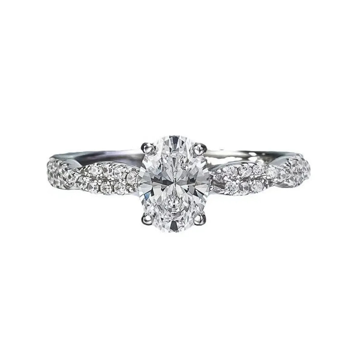 TEN CARATS 1 ct Moissanite Ring – Elegant Round-Cut Sparkle in 925 Sterling Silver for Engagements