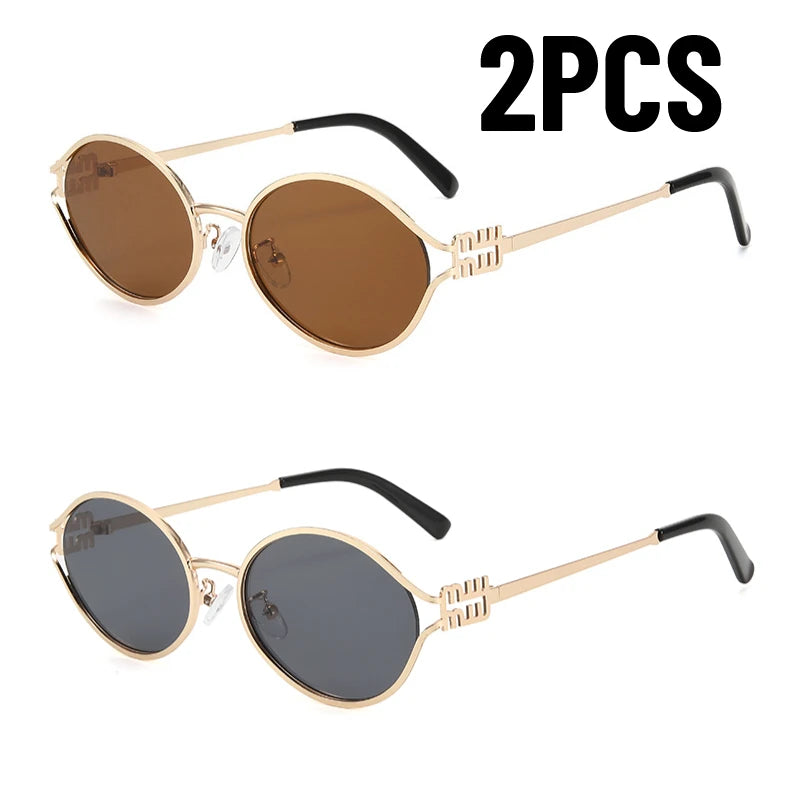 Metallic Cat Eye Sunglasses – Retro Small Frame Unisex UV Protection