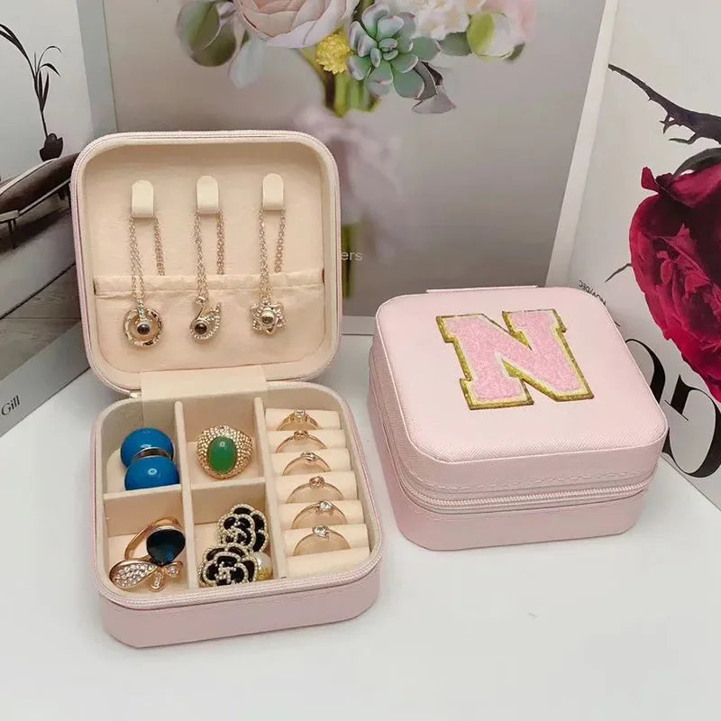 Mini Initial Jewelry Box – Personalized Travel Case, Perfect Bridesmaid or Birthday Gift