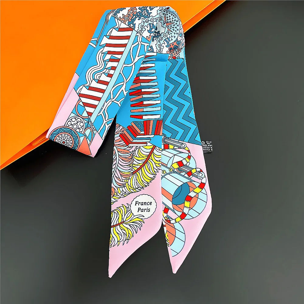 Gorgeous Saddle Print Silk Scarf – Elegant 2023 Designer Style for Hair, Bags & Neck