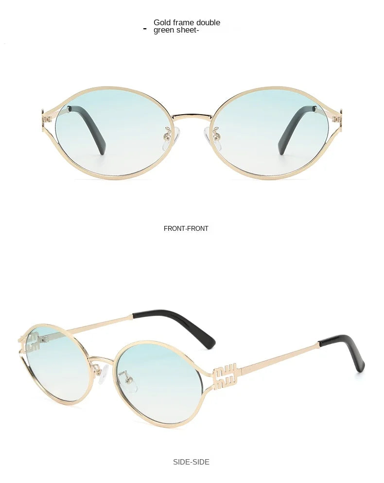 Metallic Cat Eye Sunglasses – Retro Small Frame Unisex UV Protection