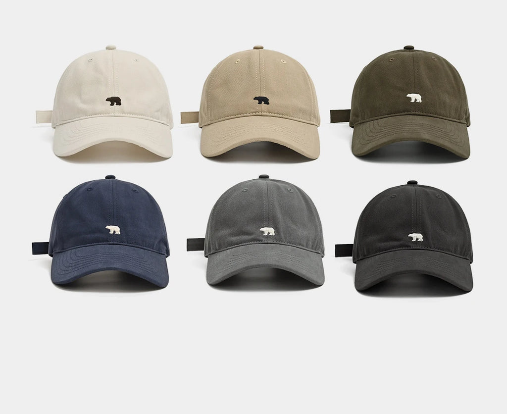 Bear Embroidered Baseball Cap – Breathable Adjustable Sun-Protective Style for Men & Women