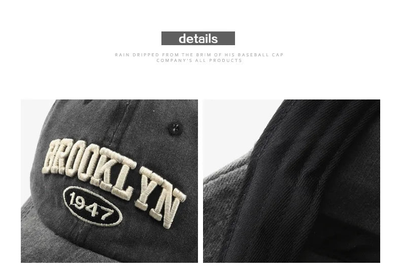 Brooklyn Alphabet Baseball Cap – Casual Cotton Snapback for Men & Women, Hip-Hop Summer Style
