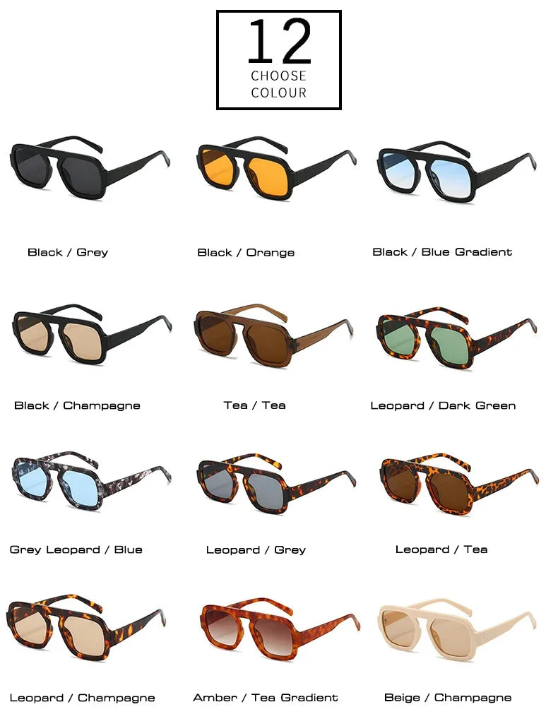 Retro Square Sunglasses – Gradient UV400 Unisex Punk Designer Shades