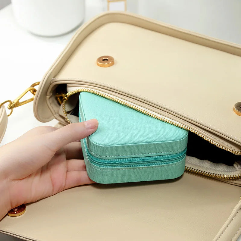 Macaron Travel Jewelry Box – Cute Portable Case for Rings, Earrings & Necklaces