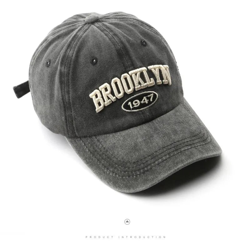 Brooklyn Alphabet Baseball Cap – Casual Cotton Snapback for Men & Women, Hip-Hop Summer Style