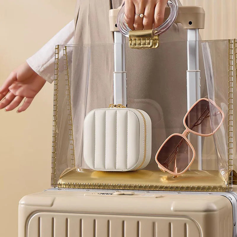 Mini Travel Jewelry Case with Mirror – Compact Organizer for Rings, Earrings & Necklaces