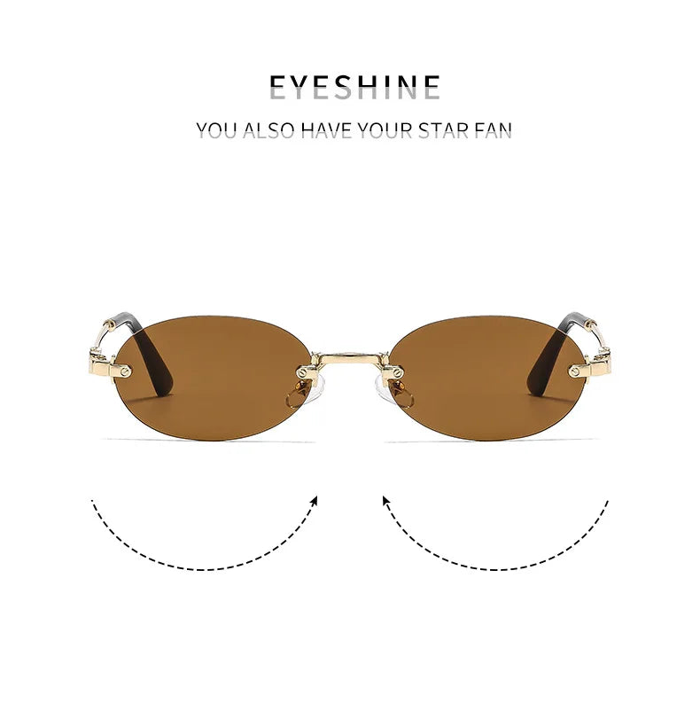 Frameless Oval Sunglasses – Luxury Summer Shades with UV Protection