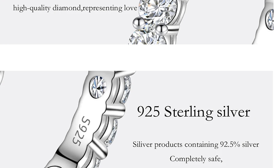 PERFANY 3 mm Full Moissanite Ring – S925 Silver Stackable Eternal Diamond-Style Luxury Band