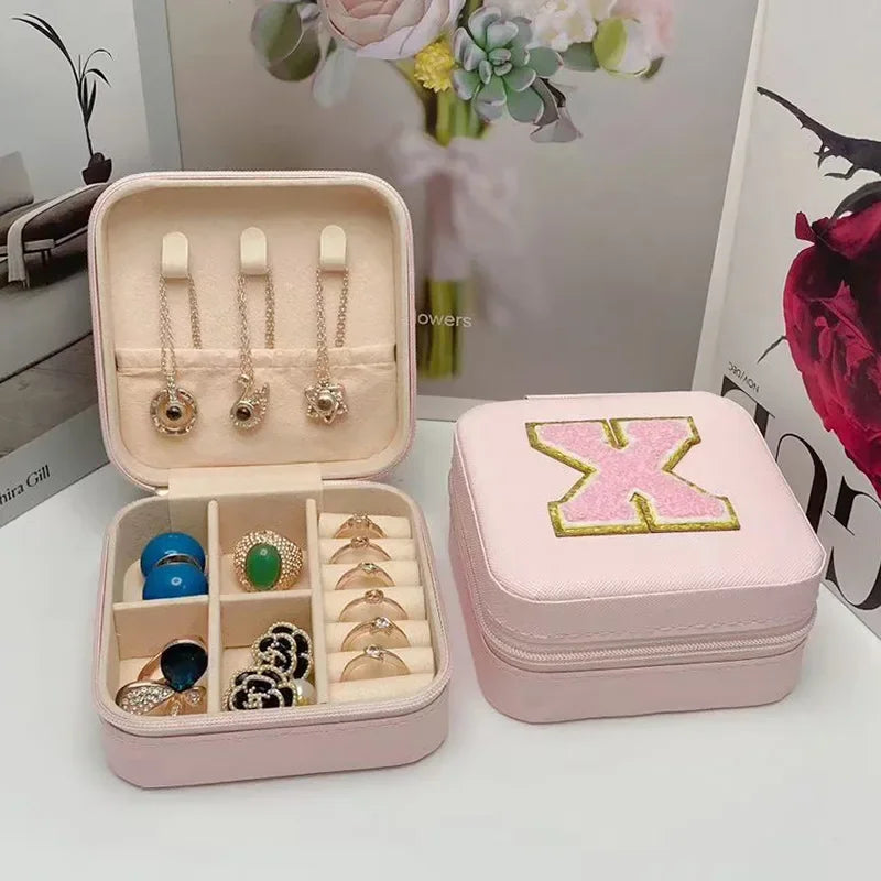 Mini Initial Jewelry Box – Personalized Travel Case, Perfect Bridesmaid or Birthday Gift