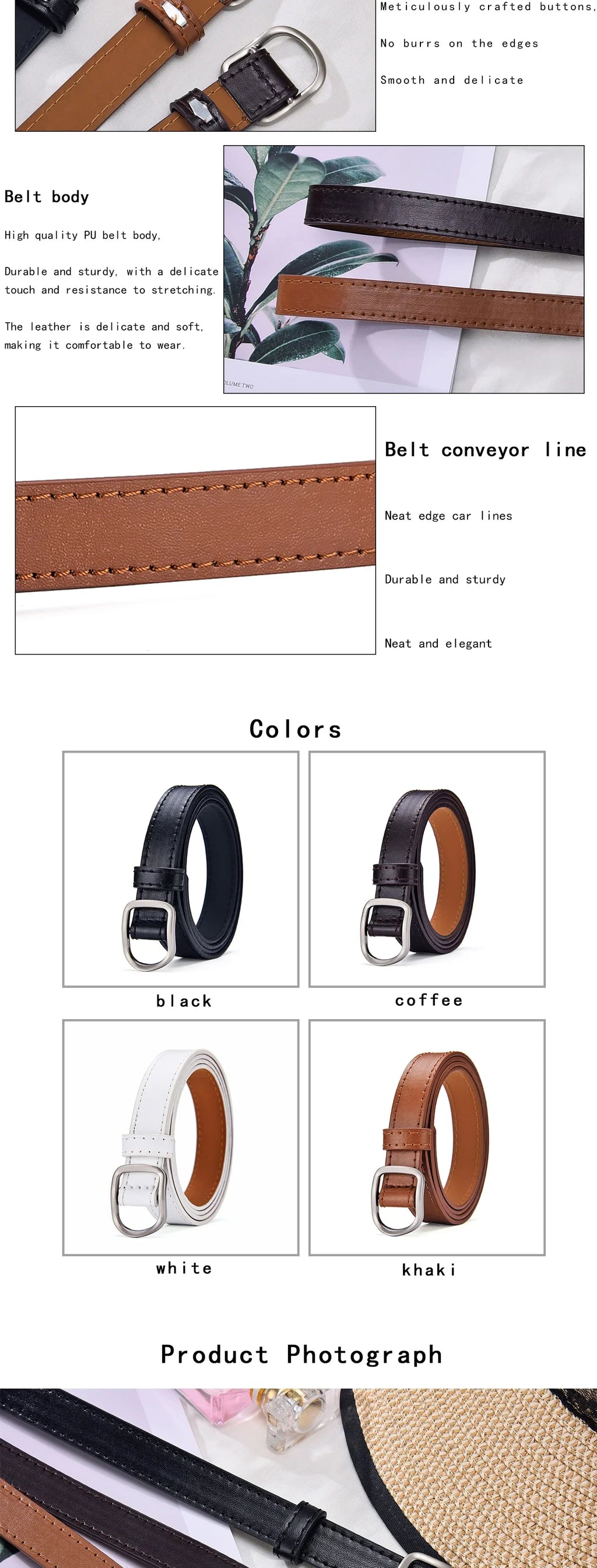 Casual Perforated PU Leather Belt – Simple Unisex Style for Jeans