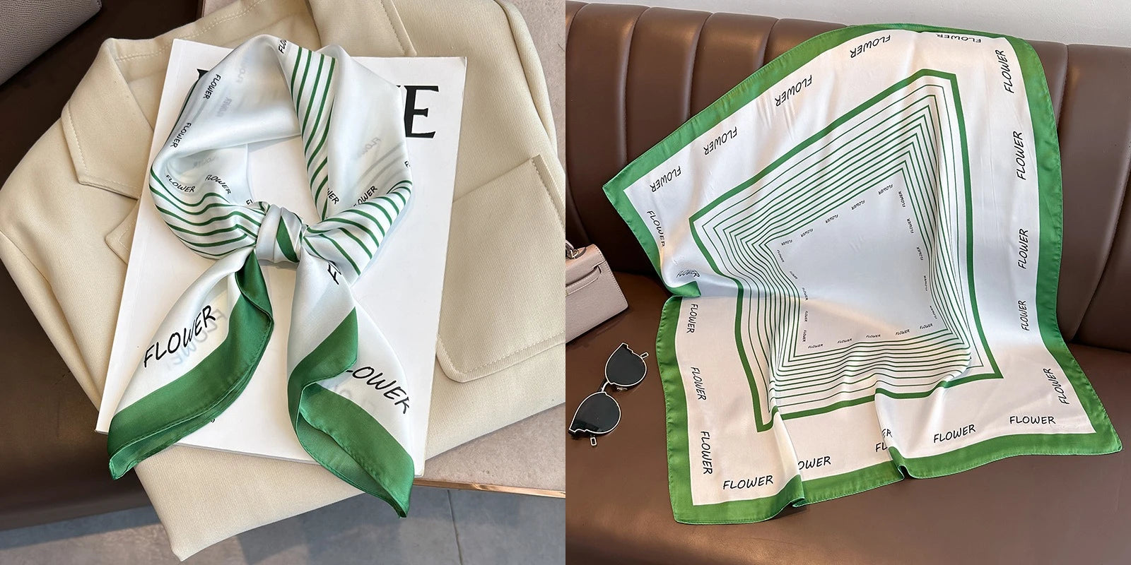 Luxury Floral Silk Scarf – Soft Satin Square Wrap for Hair, Neck & Hijab