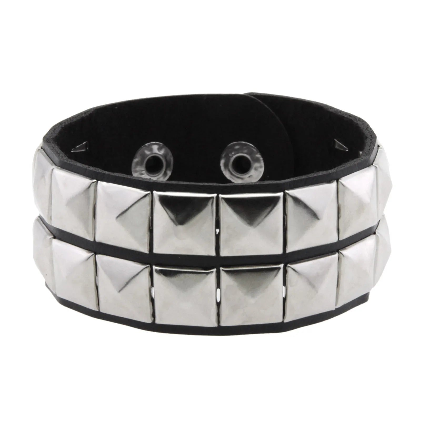 Punk Studded Leather Bracelet – Adjustable Gothic Rivet Cuff for Men & Women