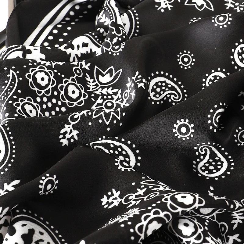 Floral Silk Hair Scarf – Elegant Spring Print Bandana for Hair, Neck & Head Styling