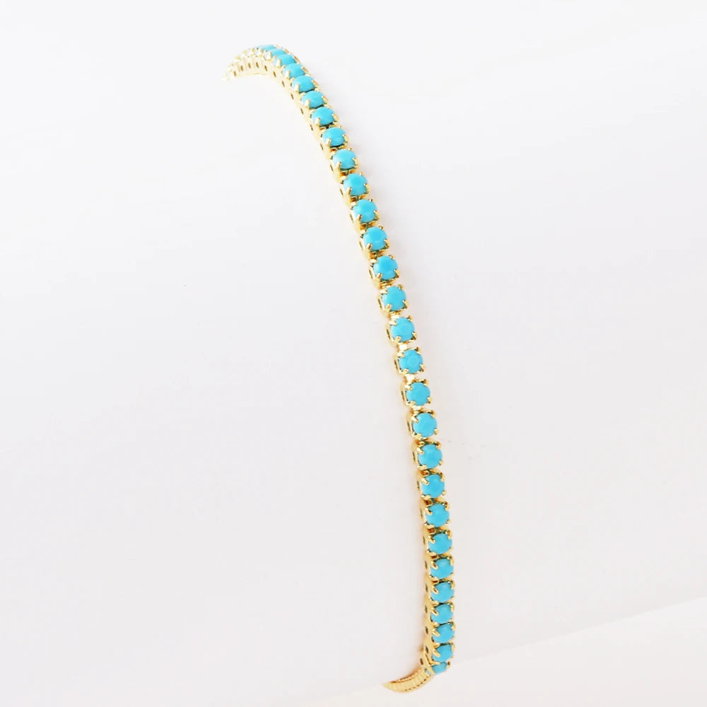 2 mm Adjustable Rainbow Tennis Bracelet – Colorful Zircon Charm for Women