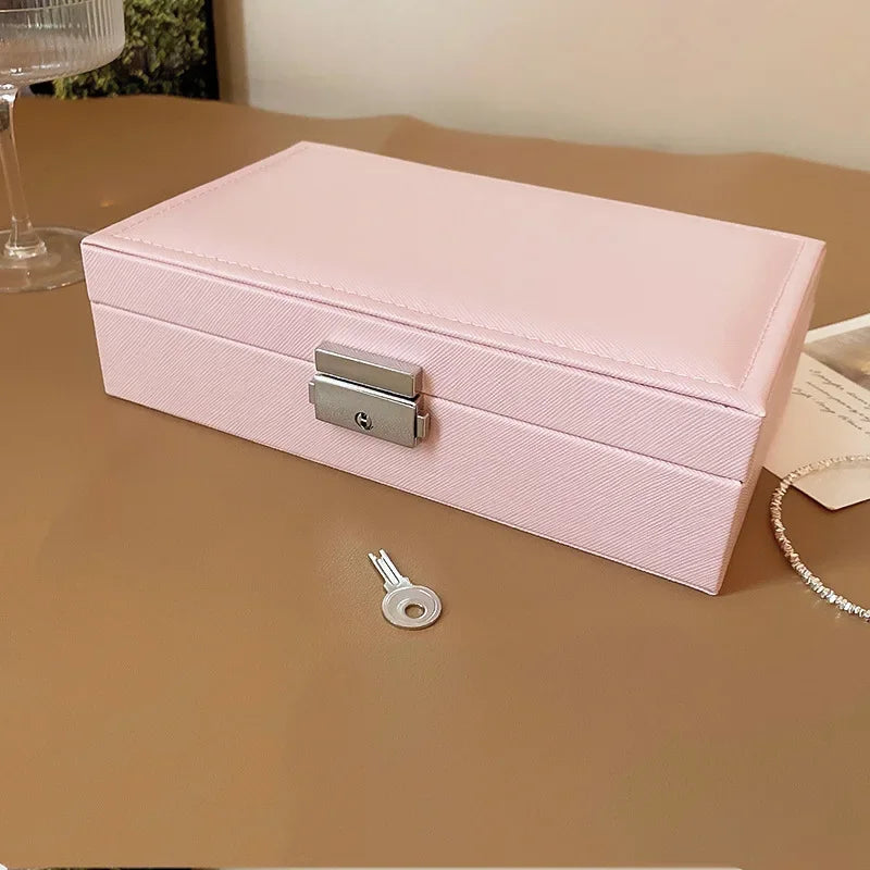 Large Dustproof Jewelry Box with Lock – Big Capacity Storage for Earrings, Necklaces & Rings