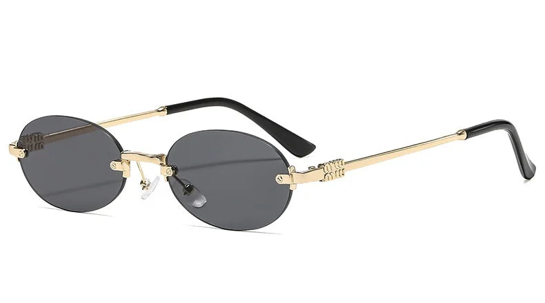 Frameless Oval Sunglasses – Luxury Summer Shades with UV Protection