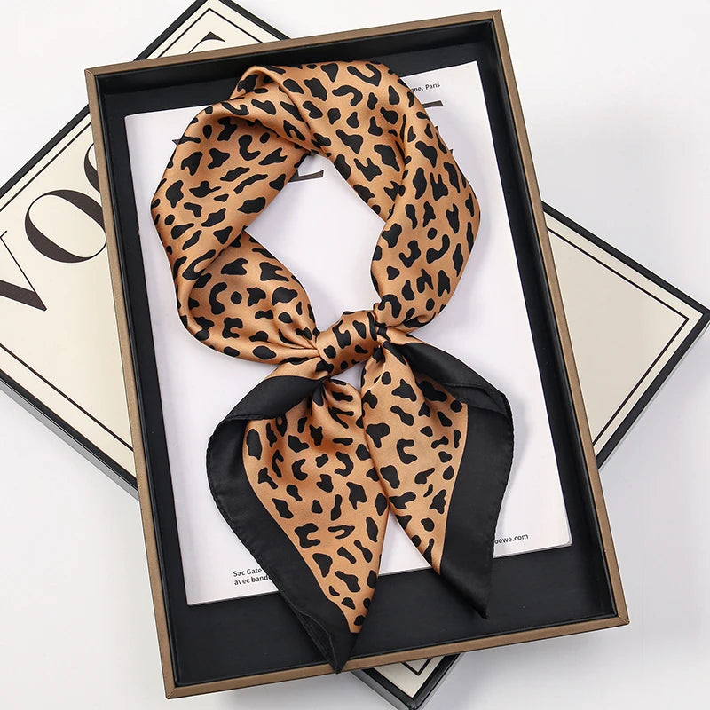 Luxury Square Silk Scarf – Elegant Satin Hijab & Headband Wrap for Women