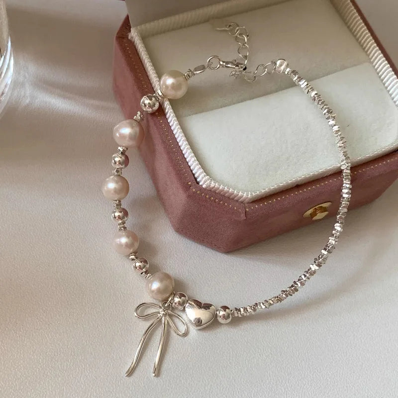 VENTFILLE 925 Silver Butterfly Bracelet – Cute Beaded String Design for Girls