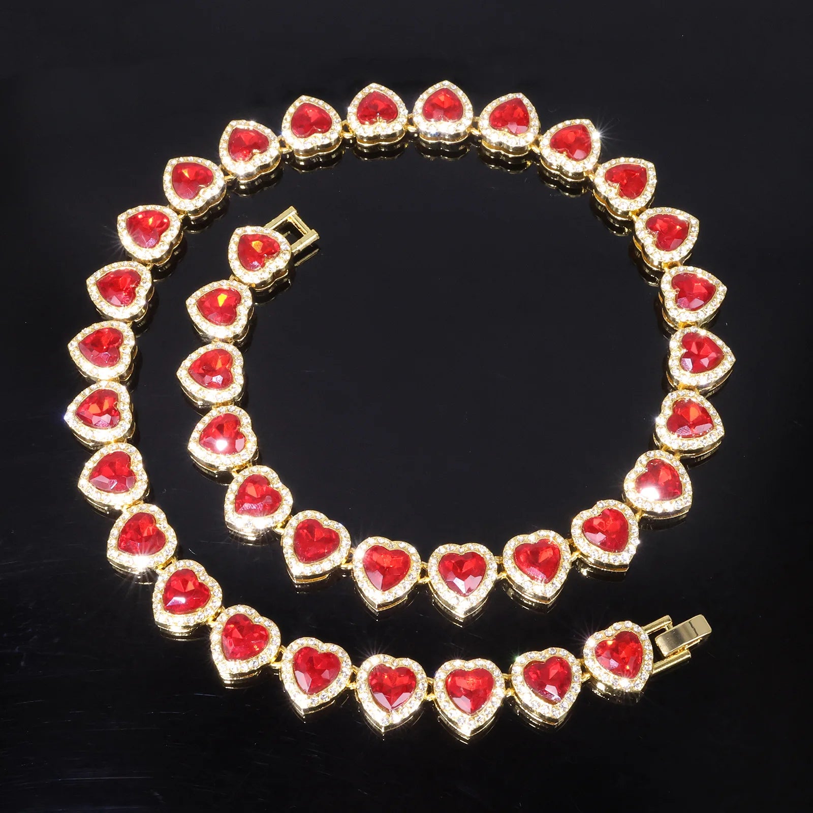 Luxurious Heart Diamond Necklace – Exquisite Stainless Steel Piece for Daily Fashion Matching