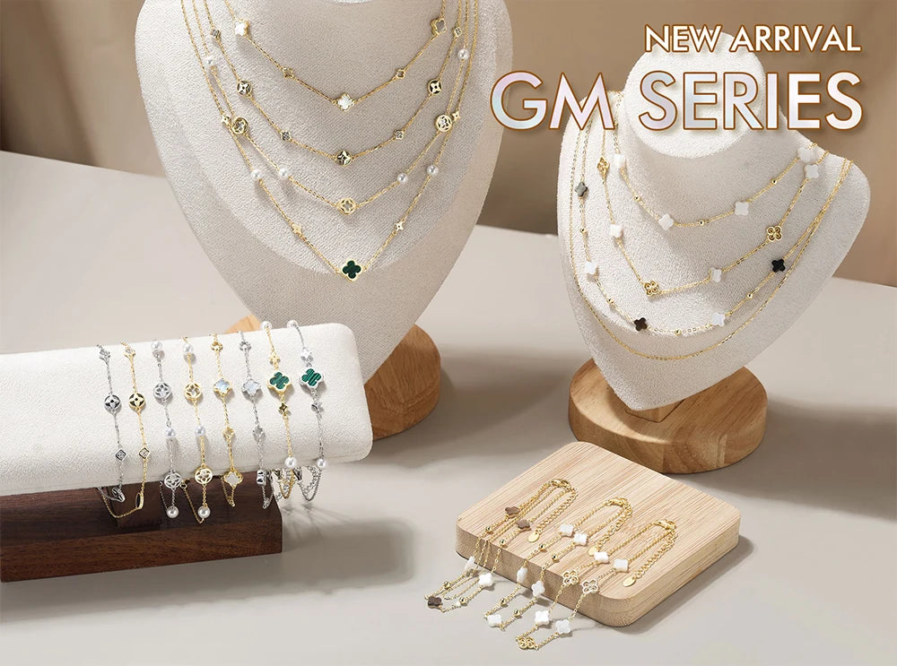 ORSA JEWELS Hollow Clover Necklace – 925 Silver Four-Flower Luxury Chain for Parties & Gifts