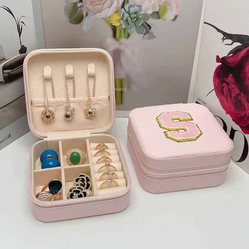 Mini Initial Jewelry Box – Personalized Travel Case, Perfect Bridesmaid or Birthday Gift