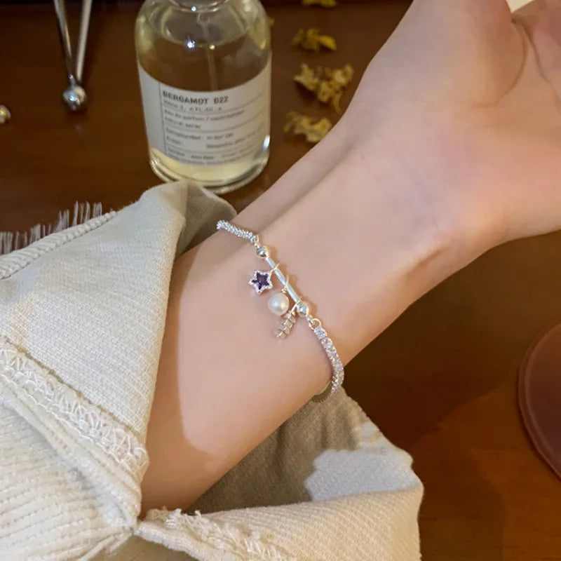 VENTFILLE 925 Silver Butterfly Bracelet – Cute Beaded String Design for Girls