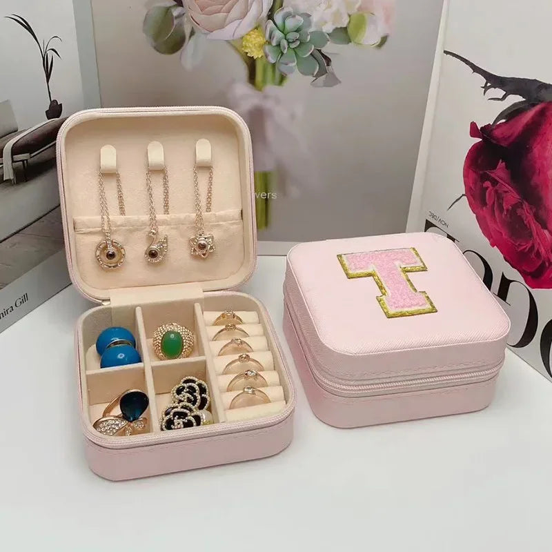 Mini Initial Jewelry Box – Personalized Travel Case, Perfect Bridesmaid or Birthday Gift