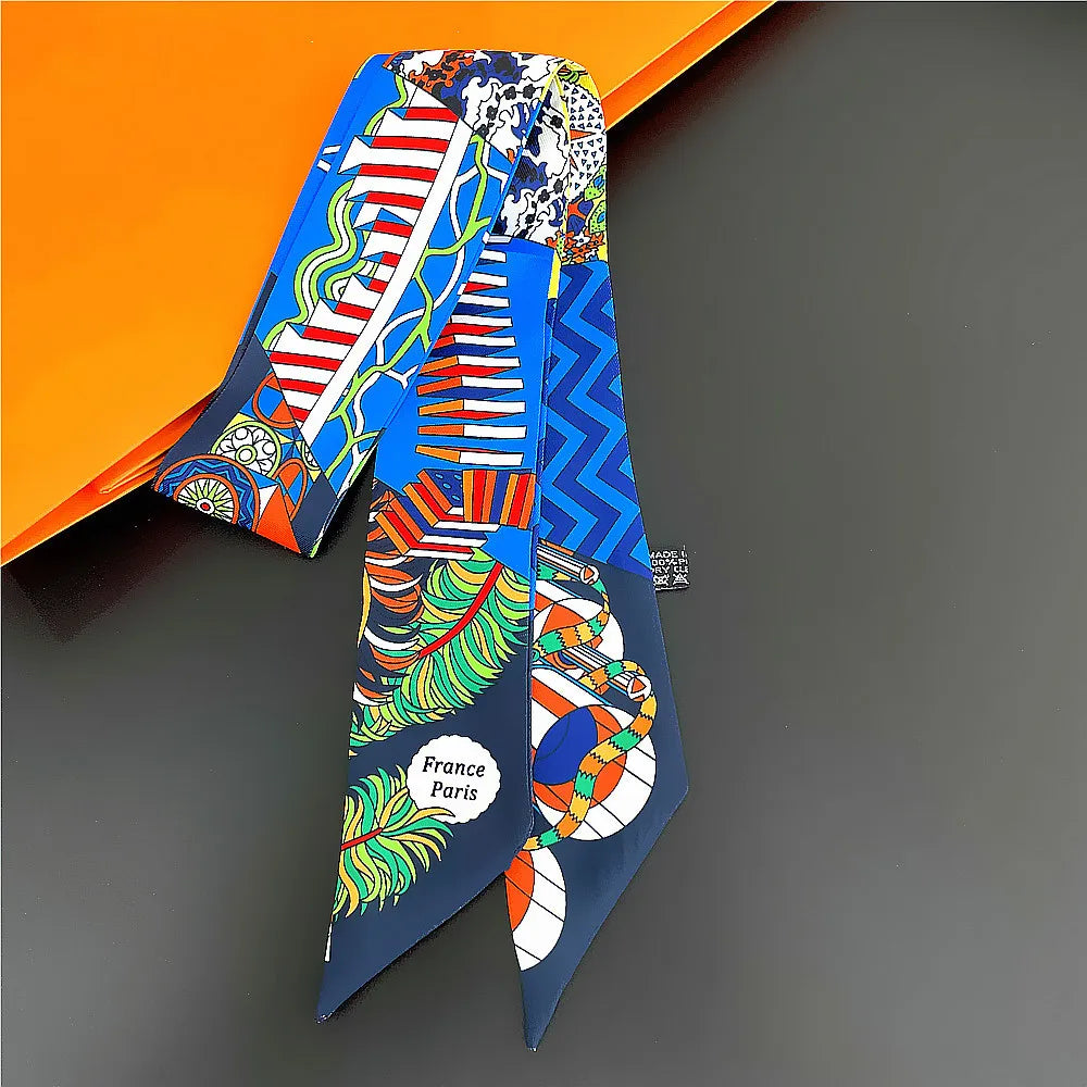Gorgeous Saddle Print Silk Scarf – Elegant 2023 Designer Style for Hair, Bags & Neck