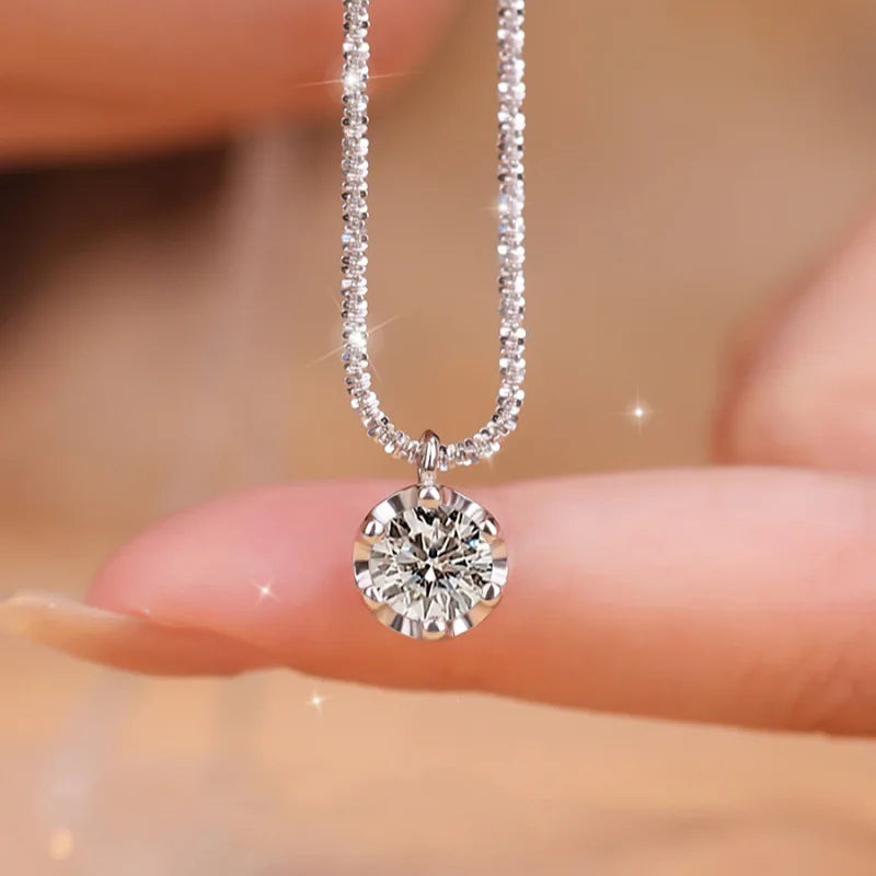 TEN CARATS S925 Moissanite Crown Necklace – VVS1 GRA-Certified Luxury Pendant for Women