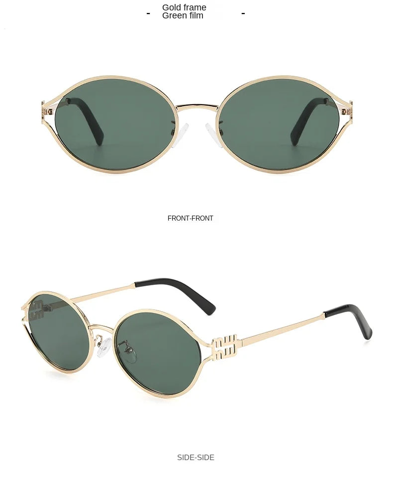 Metallic Cat Eye Sunglasses – Retro Small Frame Unisex UV Protection