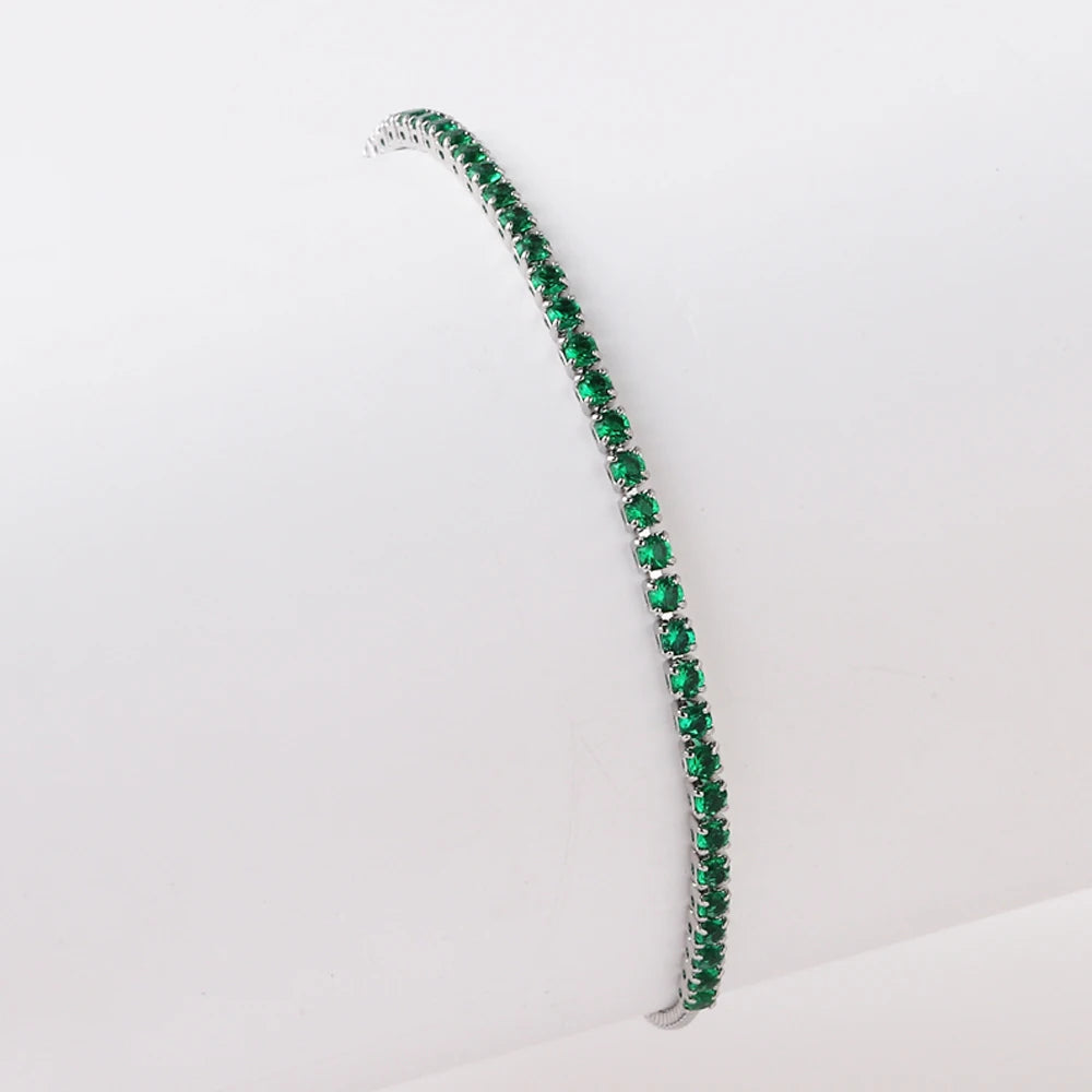 2 mm Adjustable Rainbow Tennis Bracelet – Colorful Zircon Charm for Women