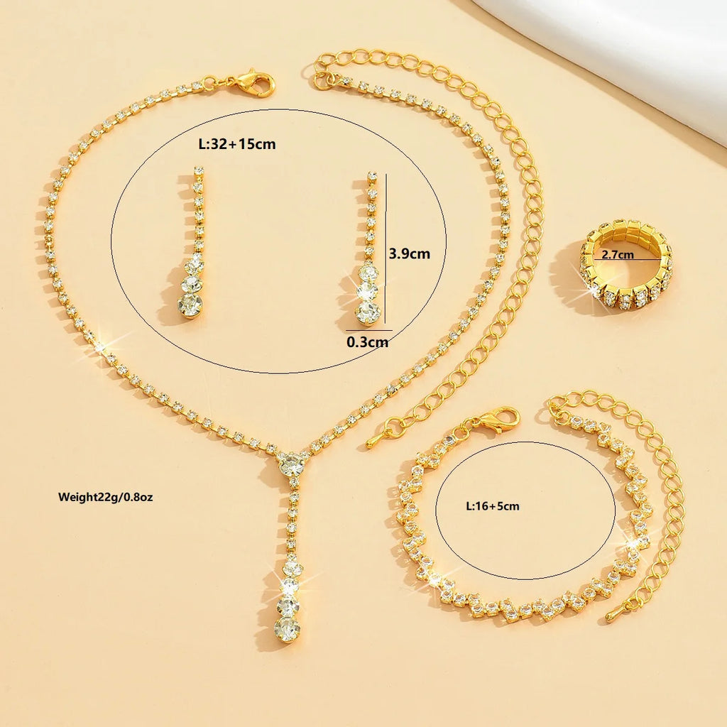 5-Piece Minimalist Claw Chain Jewelry Set – Earrings, Necklace, Bracelet & Ring for Parties and Gifts