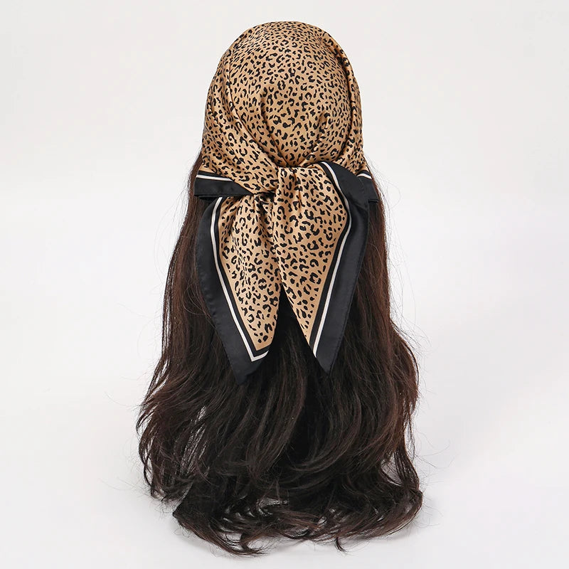 Bohemian Floral Silk Scarf – Tropical Print Square Satin Wrap for Hair, Neck & Hijab