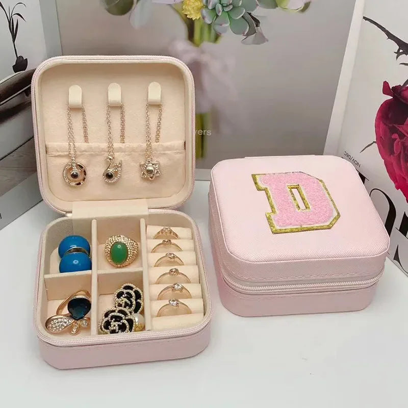 Mini Initial Jewelry Box – Personalized Travel Case, Perfect Bridesmaid or Birthday Gift