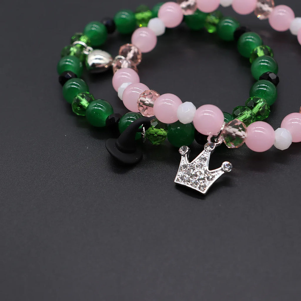 Magic Stick & Crown Couple Bracelets – Cute Matching Beaded Set Inspired by Wicked Witch