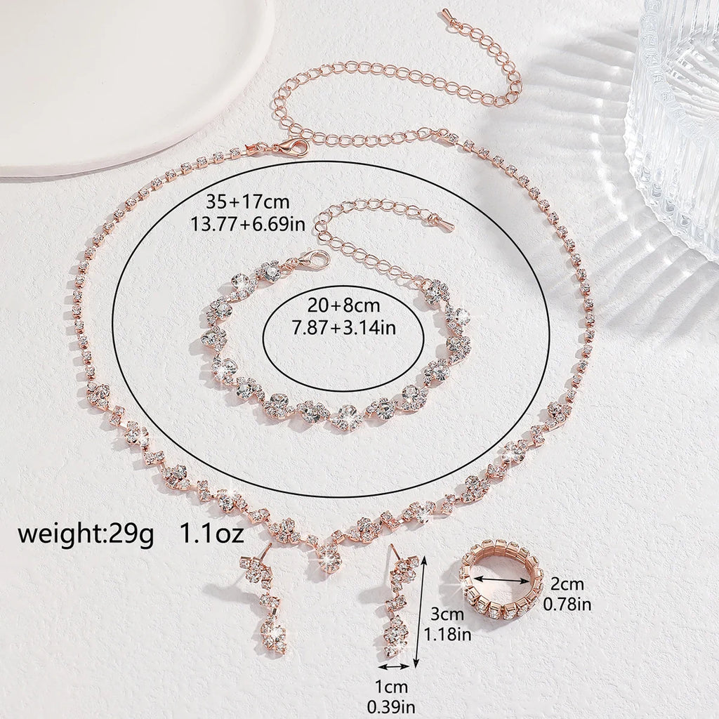 5-Piece Minimalist Claw Chain Jewelry Set – Earrings, Necklace, Bracelet & Ring for Parties and Gifts