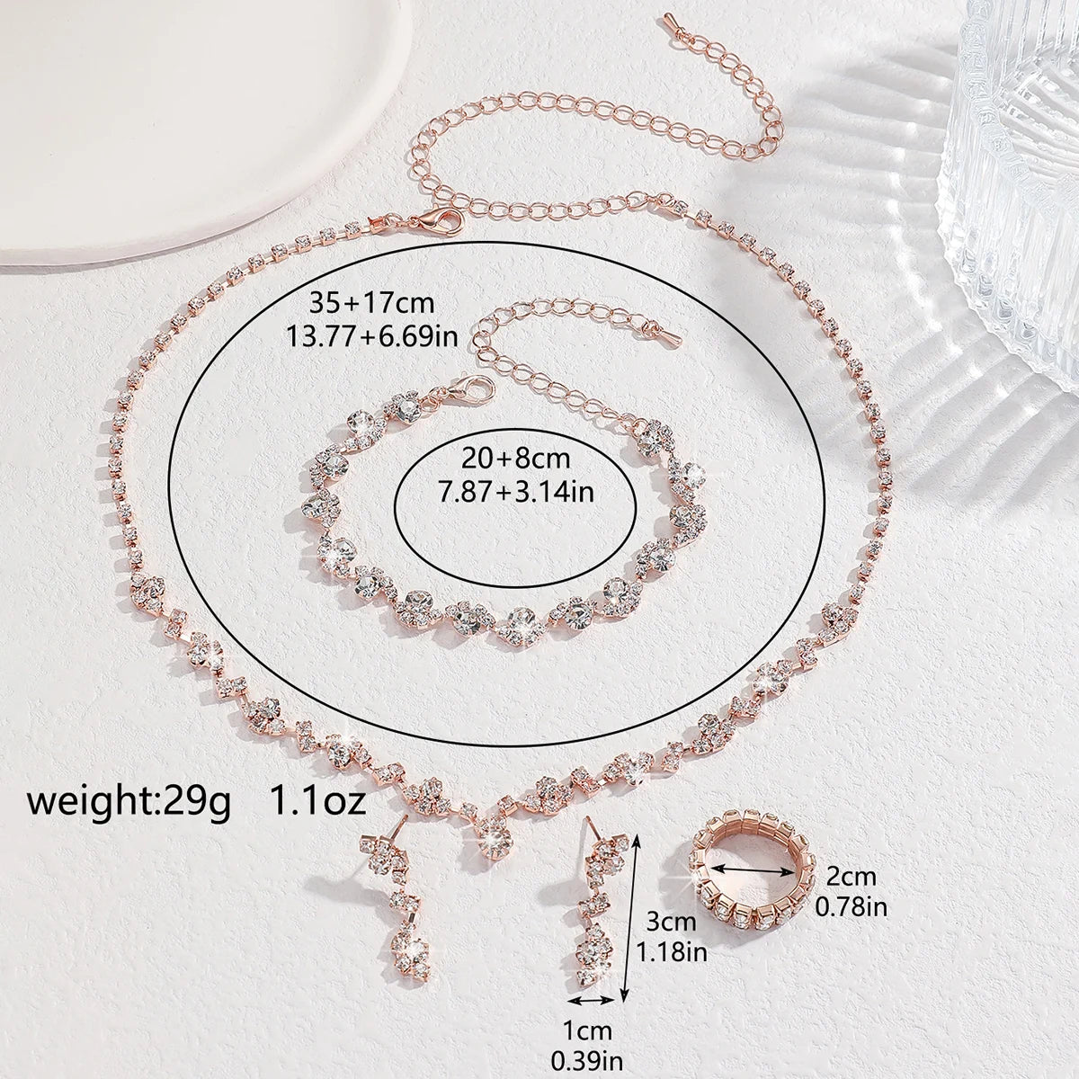 5-Piece Minimalist Claw Chain Jewelry Set – Earrings, Necklace, Bracelet & Ring for Parties and Gifts