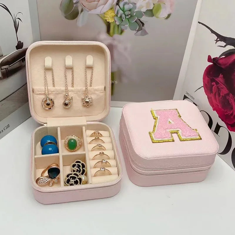 Mini Initial Jewelry Box – Personalized Travel Case, Perfect Bridesmaid or Birthday Gift
