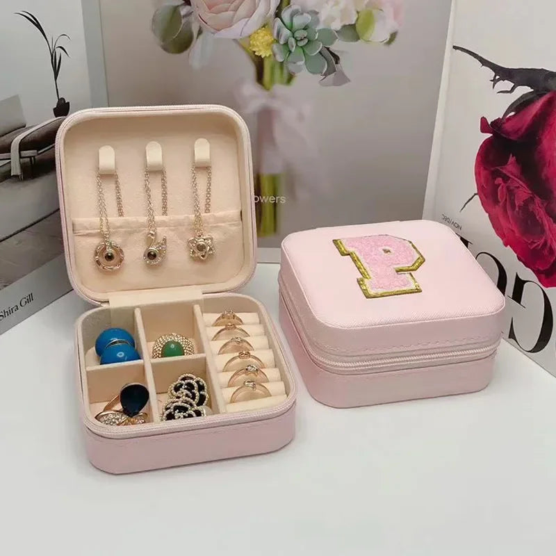 Mini Initial Jewelry Box – Personalized Travel Case, Perfect Bridesmaid or Birthday Gift