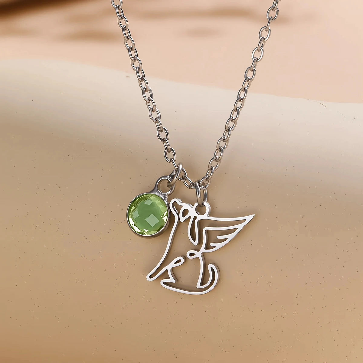 Bird Wing Name Pendant – Custom Stainless Steel Necklace for Valentine’s Day