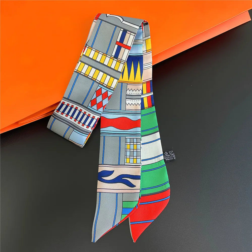 Gorgeous Saddle Print Silk Scarf – Elegant 2023 Designer Style for Hair, Bags & Neck