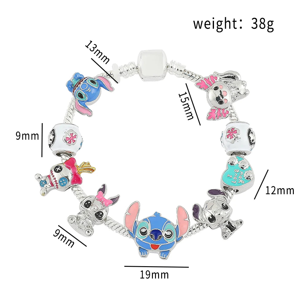 Disney Lilo & Stitch Beaded Bracelet – Cute Charm Bangle for Women & Kids