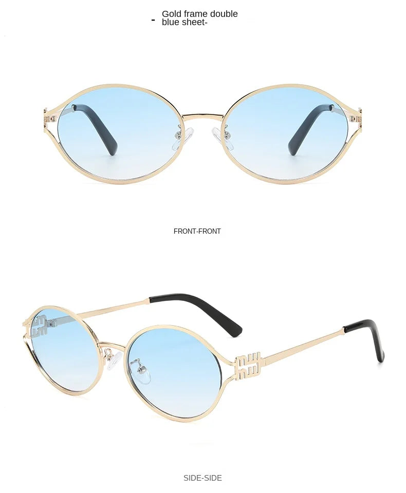 Metallic Cat Eye Sunglasses – Retro Small Frame Unisex UV Protection