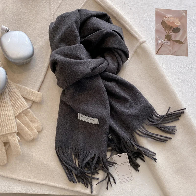 Luxury Winter Wool Scarf – Soft Cashmere Pashmina Shawl for Women, Thick & Warm 2024 Style