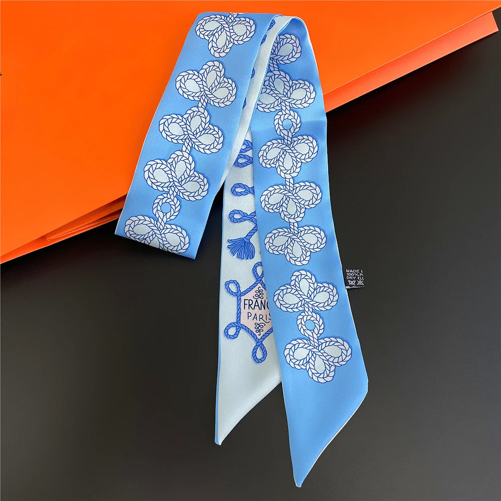 Gorgeous Saddle Print Silk Scarf – Elegant 2023 Designer Style for Hair, Bags & Neck