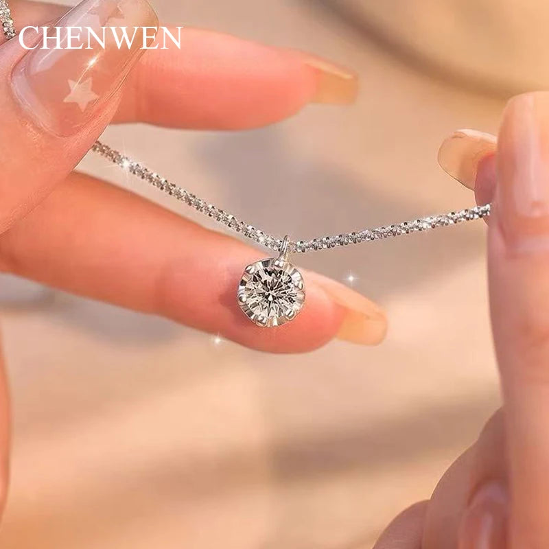 TEN CARATS S925 Moissanite Crown Necklace – VVS1 GRA-Certified Luxury Pendant for Women