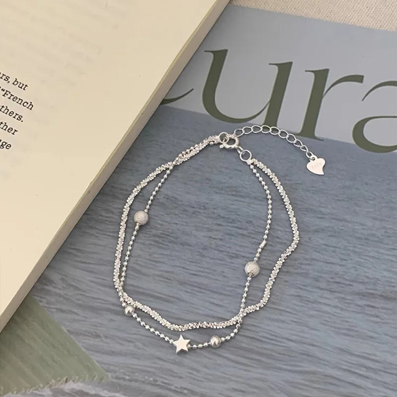 VENTFILLE 925 Silver Butterfly Bracelet – Cute Beaded String Design for Girls