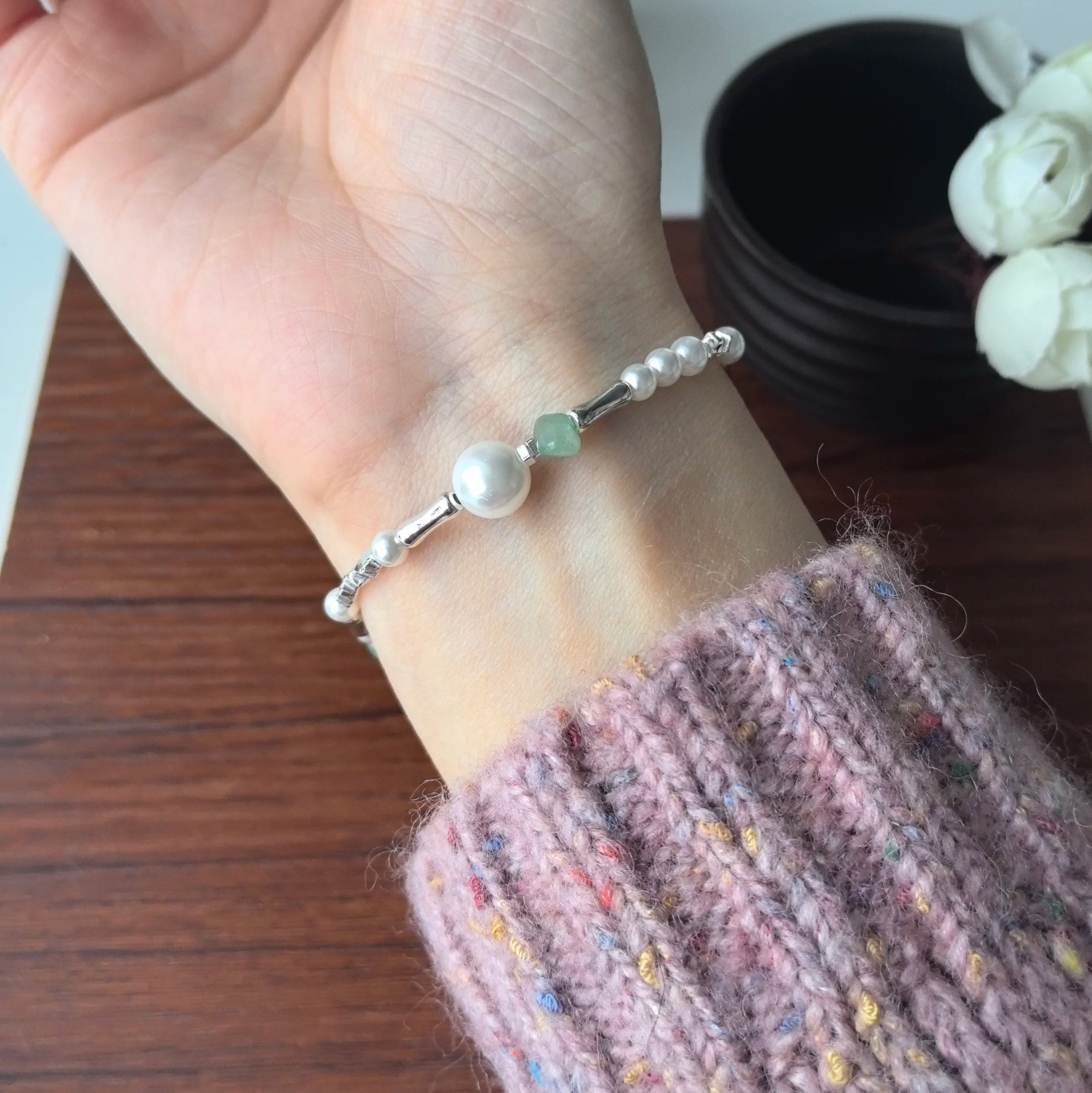 VENTFILLE 925 Silver Butterfly Bracelet – Cute Beaded String Design for Girls