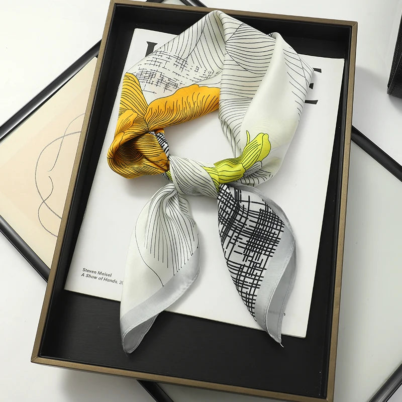 Luxury Silk Feel Scarf – Square Satin Wrap in 60 Colors for Hair, Neck & Hijab